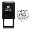 Price Curves Square Address Stamp design over self inking stamp body
