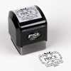 Price Curves Square Address Stamp impression next to pre inked stamp body