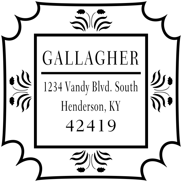 floral border return address stamp