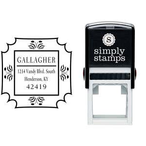 Gallagher Flower Border Address Stamp Body and Design