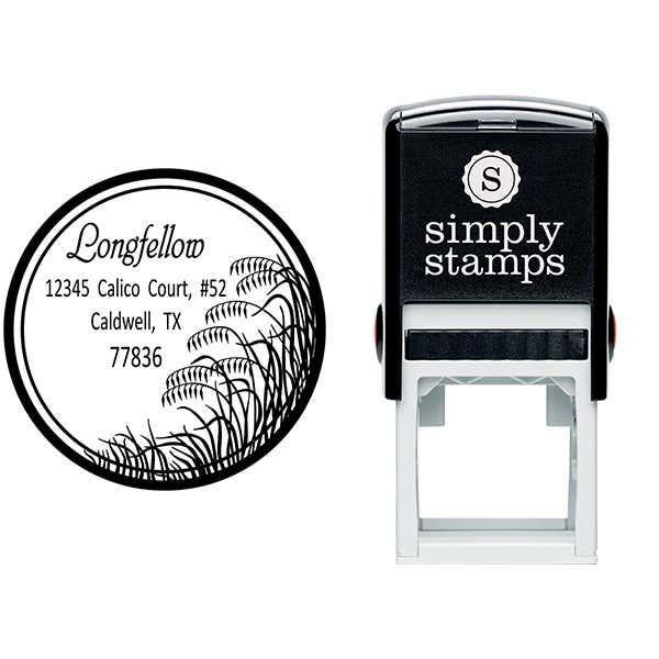 Salt Marsh Grass Return Address Stamp Body and Design