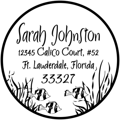 Fish in the Sea Return Address Stamp