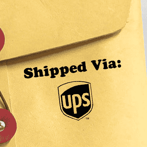SHIPPED VIA UPS Stock Stamp