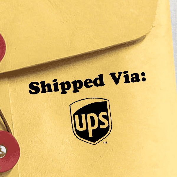 SHIPPED VIA UPS Stock Stamp