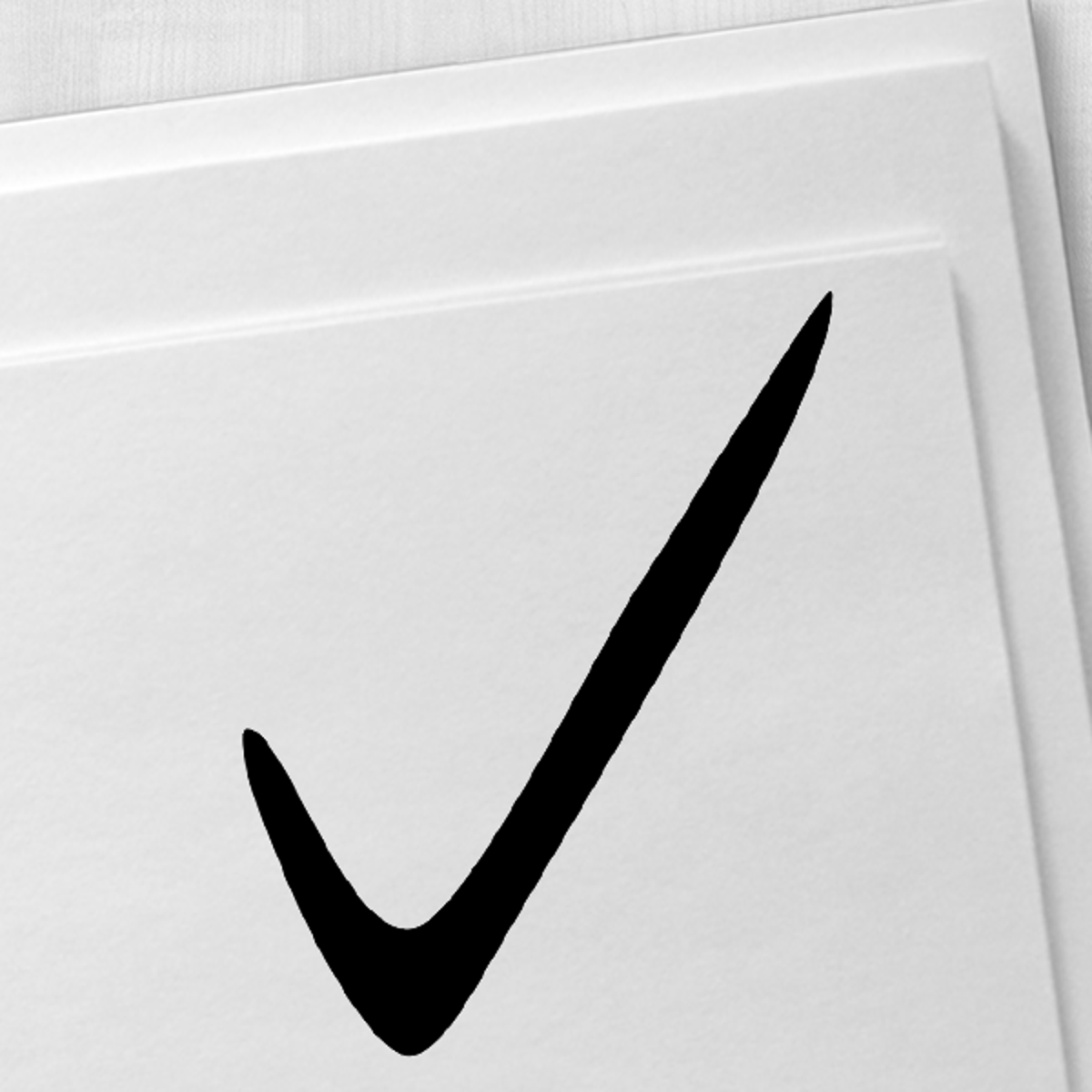Handwritten Check Mark Rubber Stamp Imprint Example
