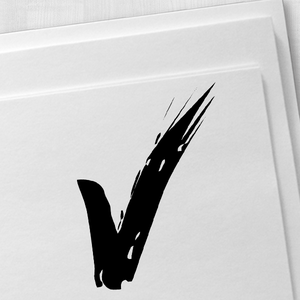 Brushstroked Check Mark Rubber Stamp Imprint Example