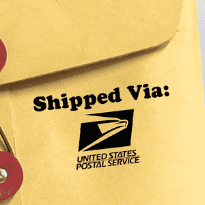 SHIPPED VIA USPS Stock Stamp
