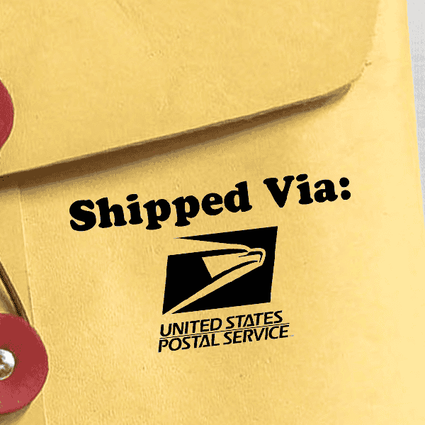SHIPPED VIA USPS Stock Stamp