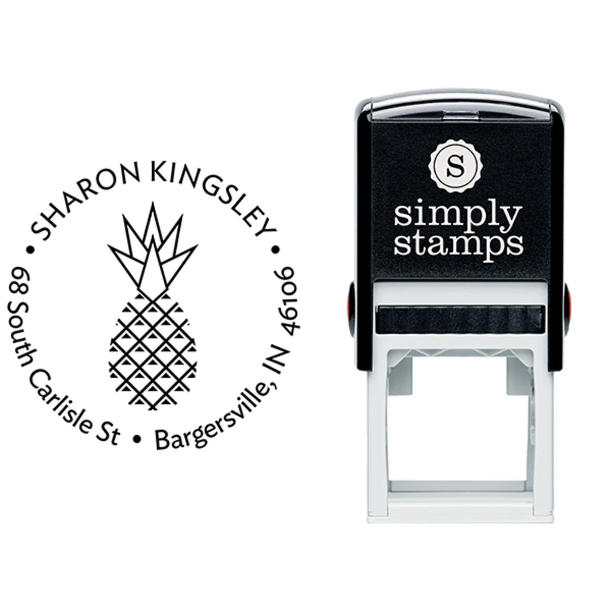 Kingsley Pineapple Address Stamp Body and Design