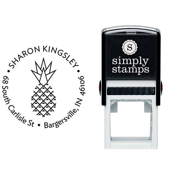 Kingsley Pineapple Address Stamp Body and Design