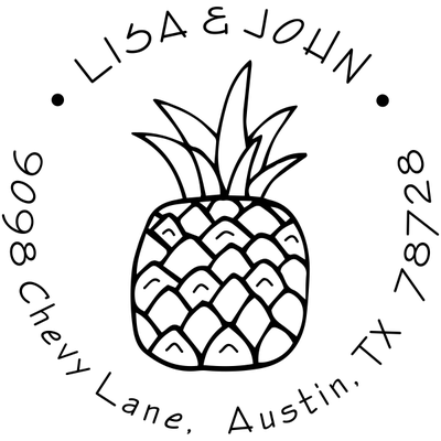 Plump Pineapple Address Stamp