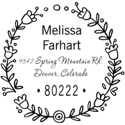 Flower Wreath Address Stamp