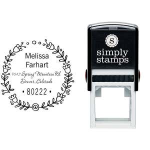 Flower Wreath Address Stamp Body and Design