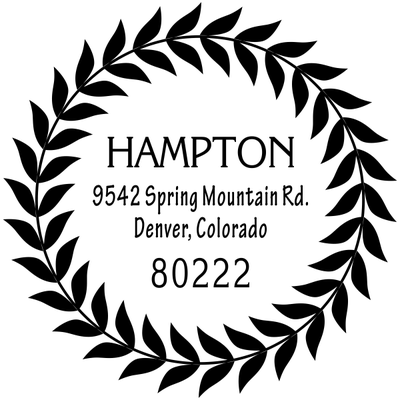 Hampton Leaf Wreath Address Stamp