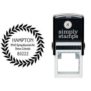 Hampton Leaf Wreath Address Stamp Body and Design