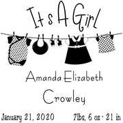 It's A Girl Clothes Line Rubber Stamp