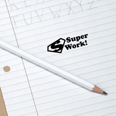 Super Work Super Hero Teacher Feedback Stamp - alternate view