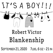 It's A Boy Clothes Line Rubber Stamp