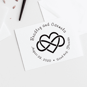 Infinity Heart Wedding Stamp Imprint Example