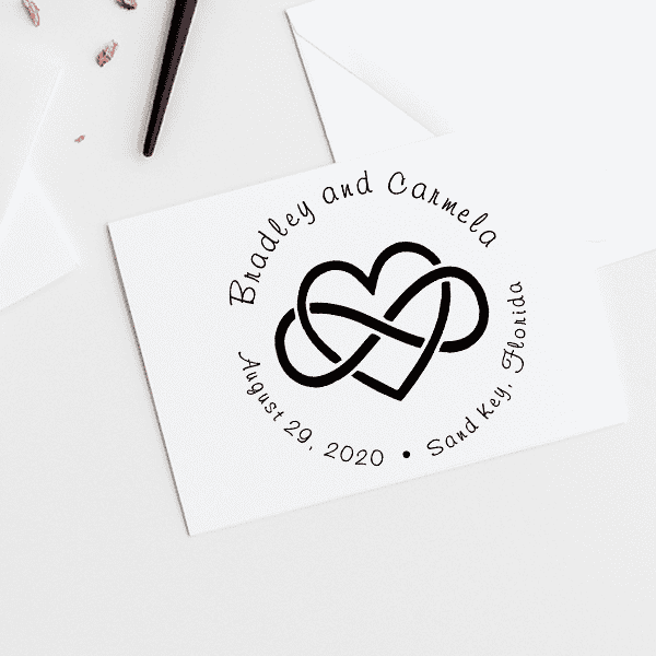 Infinity Heart Wedding Stamp Imprint Example