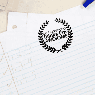 Custom Thinks I'm Awesome Teacher Stamp - alternate view