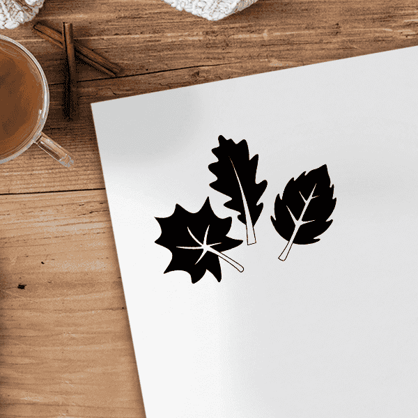 Three Leaves Craft Stamp Imprint Example