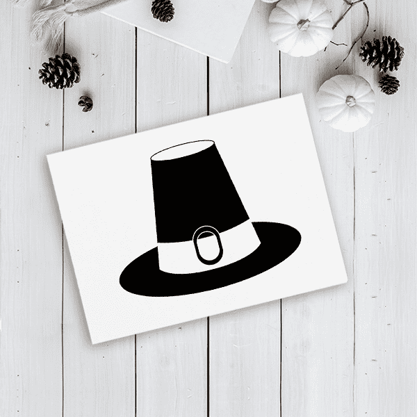Pilgrim's Hat Craft Stamp Imprint Example