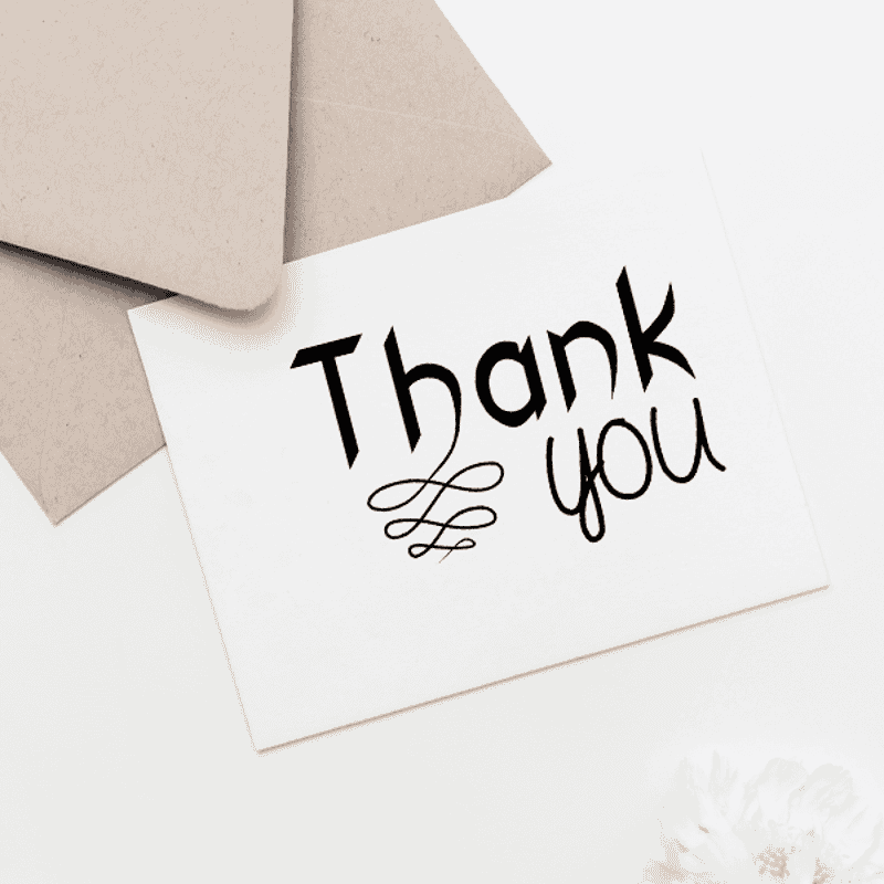 Thank you Fancy Craft Stamp Imprint Example