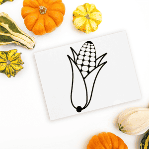Corn in a Husk Craft Stamp Imprint Example
