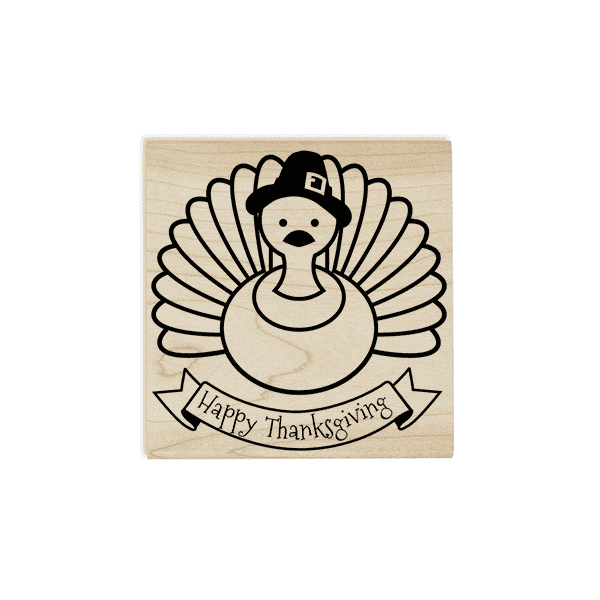 Happy Thanksgiving Pilgrim Turkey Craft Stamp Body and Design