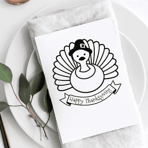 Happy Thanksgiving Pilgrim Turkey Craft Stamp Imprint Example