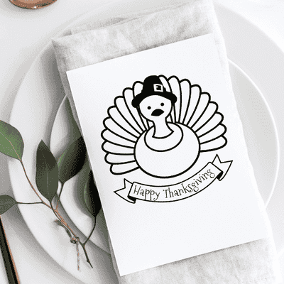 Happy Thanksgiving Pilgrim Turkey Craft Stamp - alternate view