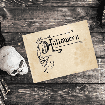 Halloween Ornamental Sign Craft Stamp - alternate view
