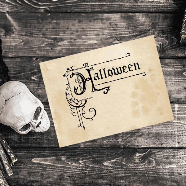 Halloween Ornamental Sign Craft Stamp Imprint Example