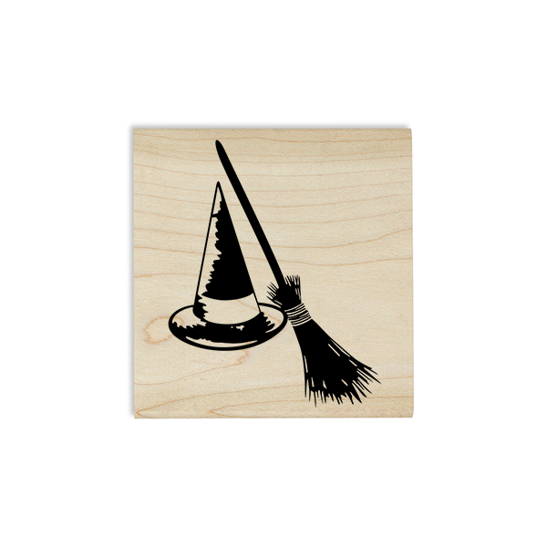 Witch's Hat and Broom Craft Stamp Body and Design