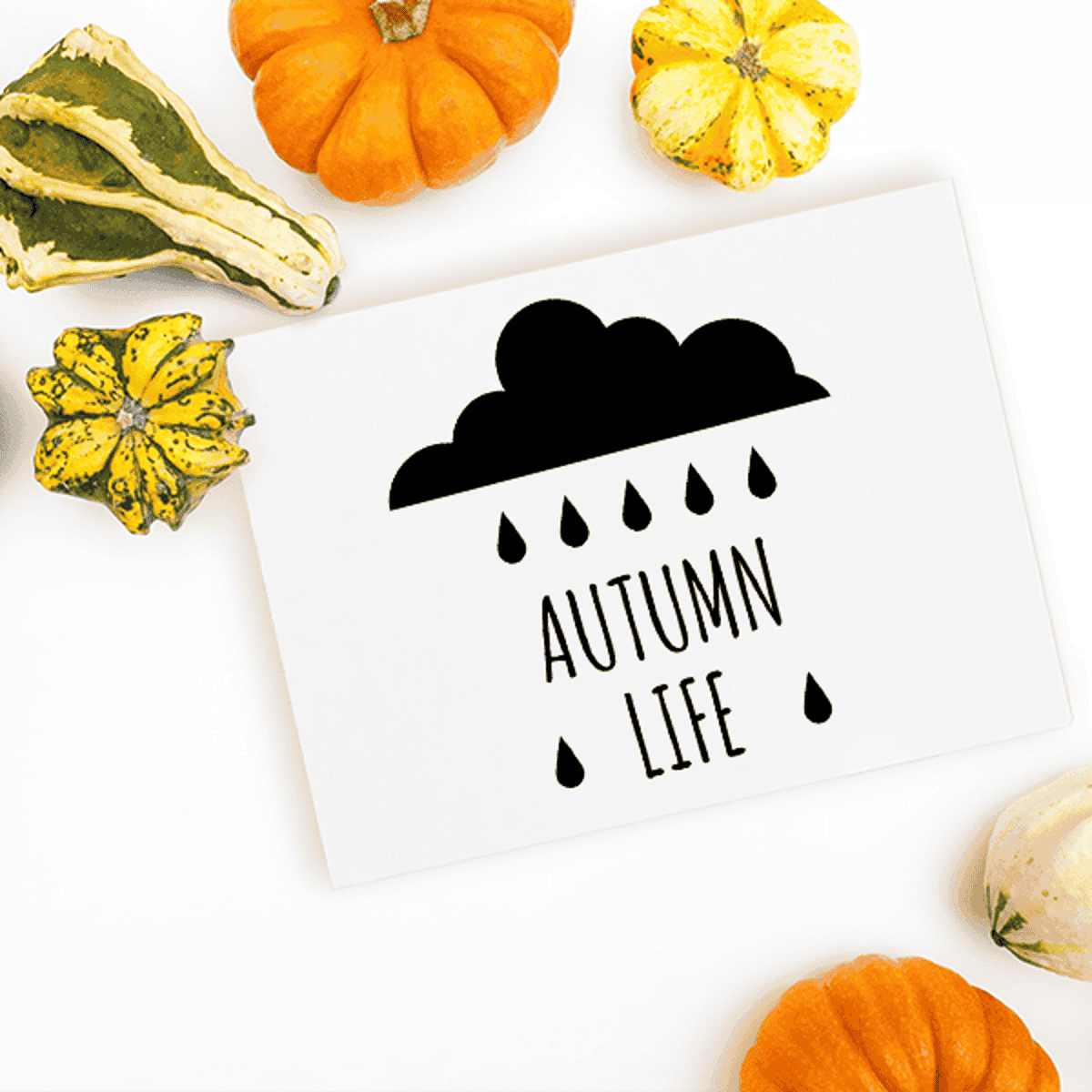 Autumn Life Rain Cloud Craft Stamp Imprint Example
