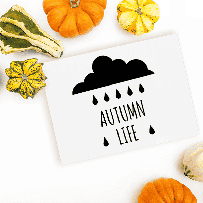 Autumn Life Rain Cloud Craft Stamp Imprint Example
