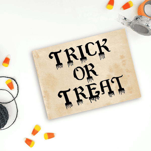Bloody Trick or Treat Craft Stamp Imprint Example
