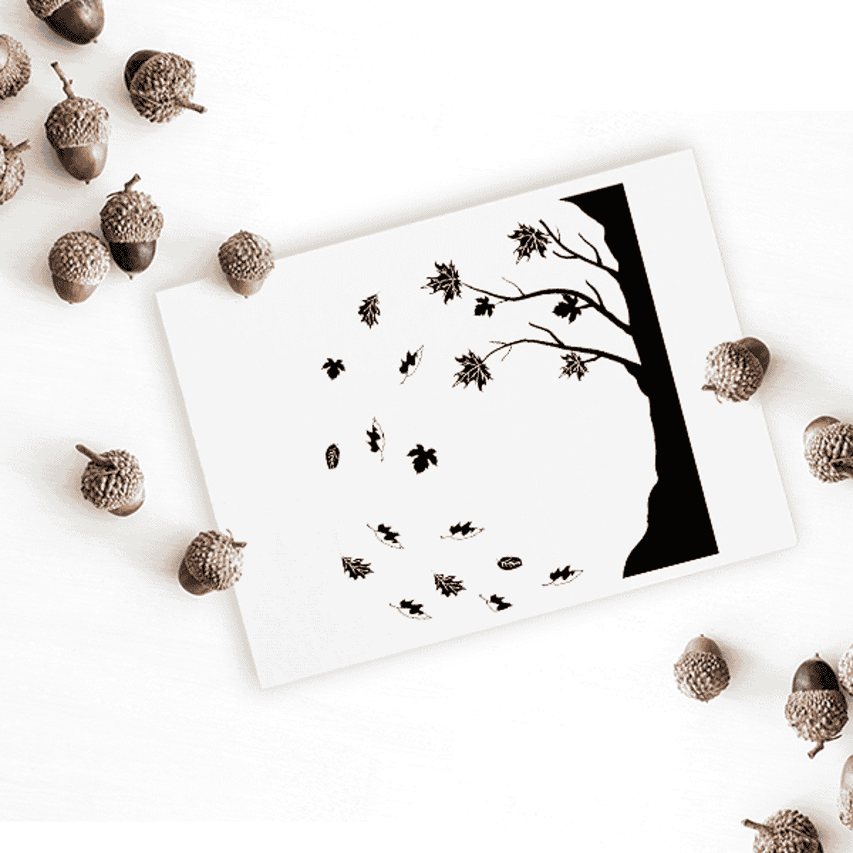 Falling Leaves Craft Stamp Imprint Example