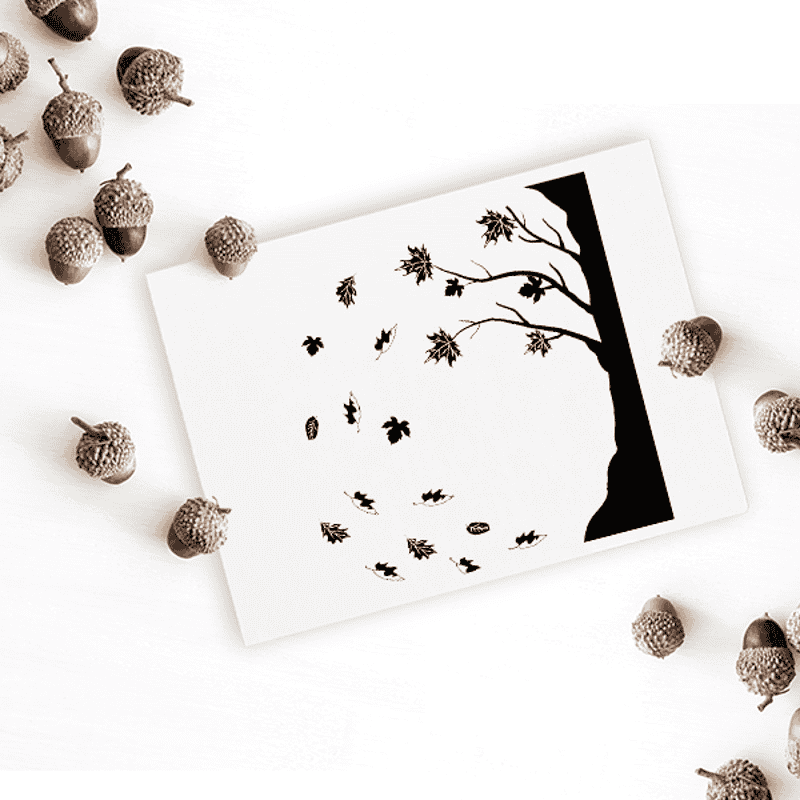 Falling Leaves Craft Stamp Imprint Example
