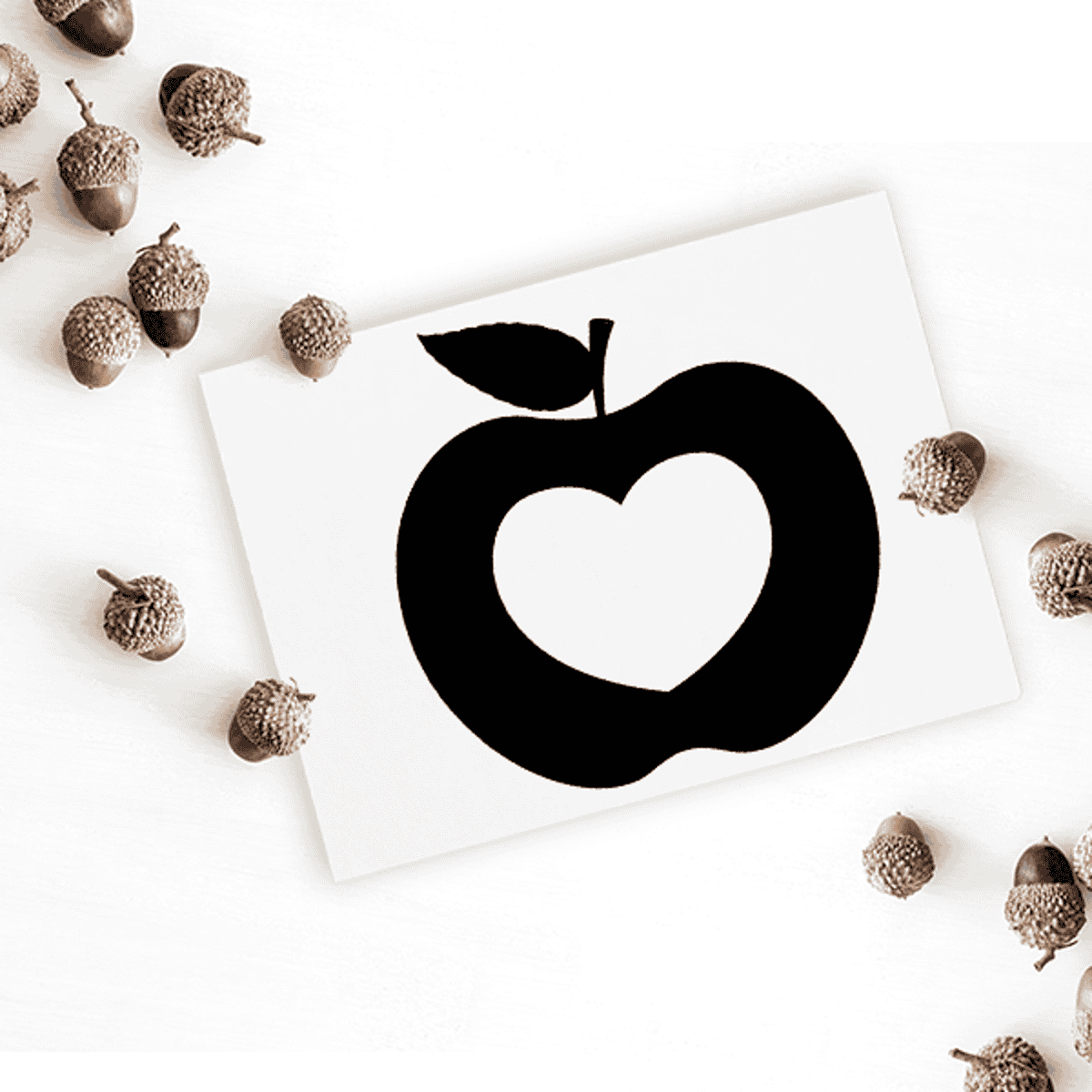 Heart Apple Craft Stamp Imprint Example