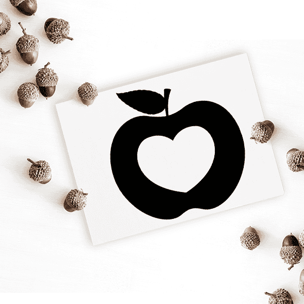 Heart Apple Craft Stamp Imprint Example