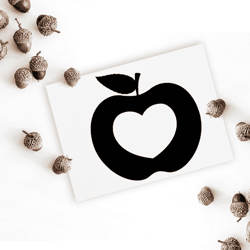 Heart Apple Craft Stamp Imprint Example