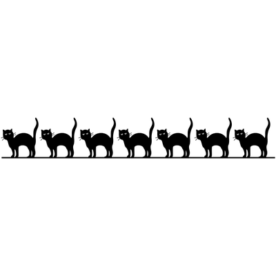 Line of Black Cats Craft Stamp