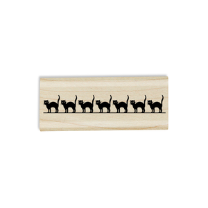 Line of Black Cats Craft Stamp Body and Design