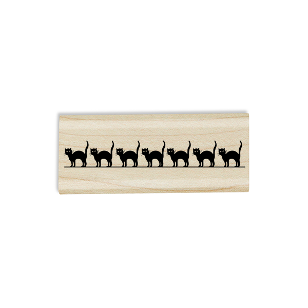 Line of Black Cats Craft Stamp Body and Design