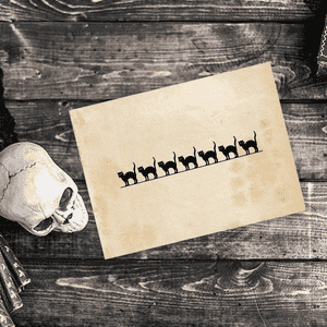 Line of Black Cats Craft Stamp Imprint Example