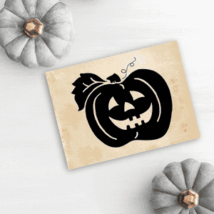 October Jack O' Lantern Craft Stamp Imprint Example