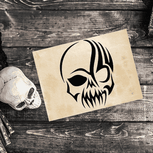 Gothic Skull Craft Stamp Imprint Example