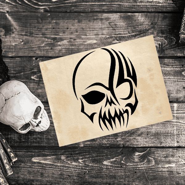 Gothic Skull Craft Stamp Imprint Example